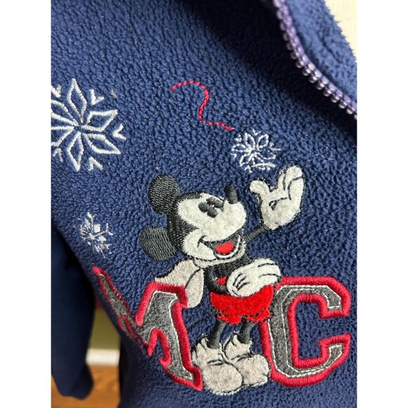 Vintage Disney Mickey Mouse winter blue fleece sweater - size S - Picture 5 of 6